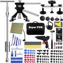 Super PDR Car Dent Puller Auto Body Ding Repair Dent Removal Tools Paintless Dent Removal Kit with Bridge Puller Slide Hammer T-Bar for Car Dent Remover and Motorcycle Surface Repair