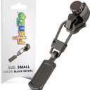FixNZip Small Black Nickel Zipper Repair Kit | Universal No-Sew Slider Replacement for Pants, Skirts, Fine Garments, and Handbags | Instant and Reusable Zipper Repair Tool | Sizes 1-4