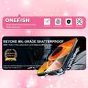 One Fish Women Fashion Screen Protector for Iphone 16 Plus with Camera Lens Protector, Diamond Bling Full Edge Coverage, HD Clarity Tempered Glass Film with Installation Frame, 9H Glass Scratch Resistant