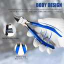 Wire Cutters 2 Pack KAIHAOWIN 6 Inch Wire Cutters Set Spring Loaded Wire Snips Diagonal Cutting Pliers Dikes Precision Wire Clippers Small Flush Cutter for Cutting Wires,Electronics,Cables,Jewelry,DIY (ef of 2 pk)