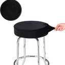 SINOSSO Bar Stool Cover, Super Soft Velvet Dia.11-13" Round Stretchy Washable Dustproof Slipcover for Upholstered Furniture (S, Black,1 Count)