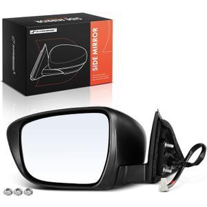 A-Premium Driver Side Power Door Mirror Compatible with Nissan Rogue 2014-2020 - Non-Heated, Manual Folding, Black, without Turn Signal Light - Outside Rear View Mirror