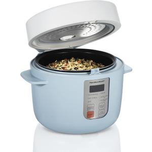 Hamilton Beach Digital Programmable Rice Cooker & Food Steamer
12 Cups Cooked (6 Uncooked) | Slow Cooker & Hard-Boiled Egg Settings | PFAS-Free Nonstick Pot | Steam Basket | Blue