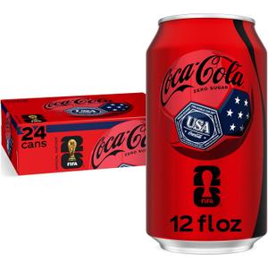 Coke Zero Sugar Cola Soda, 12 oz, 24 Pack, Expiry: 05/18/26