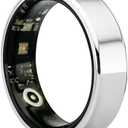 Smart Portable Ring, Waterproof Smart Sports Ring, 24-Hour Continuous Measurement, Real-Time Display of Your Health Status, for Sports Enthusiasts and Seniors,Silver,11