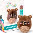 Squishmallow Original Omar The Bear Crochet Kit, Includes Yarn, Crochet Hook, Starter Hooks, Step-by-Step Tutorials, Exclusive Crochet Kit for Beginners, DIY Craft, Crochet Kits, Great Teen Gifts