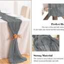 2 Pack 10 Ft Cheesecloth Table Runner Grey Gauze Long Table Runners Boho Gauze Cheese Cloth Table Runner Rustic Sheer Runner for Wedding Party Table Decor ( 35 x 120 Inch )