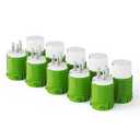 PLUGTUL Extension Cord Ends Male and Female, Replacement Plug & Connector Set, 3 Prong, 15Amp, 125Volt, NEMA 5-15P & NEMA 5-15R, ETL Listed, 5 Set, Green