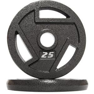 Signature Fitness Olympic 2-Inch Cast Iron Plate Weight Plate for Strength Training and Weightlifting, Multiple Sizes