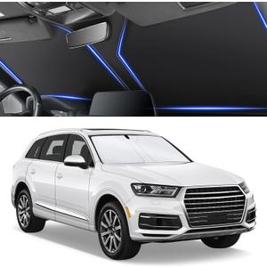 SINGARO 300T Universal Car Windshield Sun Shade, Foldable Reflective for Windshield & Window Shades with Overlapping Design, Car Interior Accessories (55" L x 26.7" W)