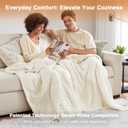 Beautyrest Heated Blanket, Electric Blanket, Soft, Warm, Reversible Plush - Sherpa Heating Blanket with 20 Heat Settings, 1-10 hrs Timer Auto Shut Off, Machine Washable, Queen (90 inx84 in), Ivory
