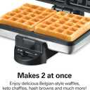 Hamilton Beach Belgian Mini Waffle Maker with Shade Control, Makes 2 at Once, Create Personalized Keto Chaffles and Hash Browns, PFAS-Free Non-Stick Plates, Compact Design, Stainless Steel (26009)