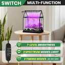 Meonum Tiny Glass Terrarium Kit with Grow Light, Venus Fly Trap Terrarium with Absorbent Mat, Timer&3 Light Modes for Succulent Live Air Plants Indoor Home Office Decor (7.1"x 4.7"x 8.7",USB Powered)