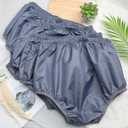 5 Pcs Adult Leakproof Underwear for Incontinence Washable Reusable Waterproof Pants Diaper Pull-On Cover Cloth Use Women Men(Large,Gray)