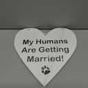 2 x Pulse Brands Engagement Photo Prop Sign - My Humans are Getting Married - Engagement Gifts - Bride to Be - Engaged - Engagement Gifts for Couples (White)