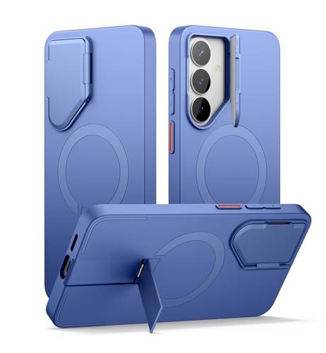 SURITCH for Samsung Galaxy S26 Phone Case, Magnetic Protective Cover with Camera Cover & Adjustable Metal Kickstand for Galaxy S26 -Starlight Blue