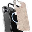 Goodon for iPhone 16 Case, Cute Preppy Floral, MagSafe Compatible