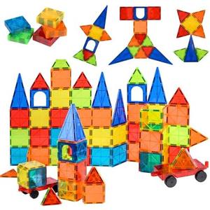 Nutty Toys Magnetic Tiles & Car Set, STEM Educational Magnet Building Blocks Top Kids Toddler Activities Birthday Gifts for Age 3 4 5 6 7 8 Year Old Best Boy Girl Christmas Stocking Stuffers Idea 2024