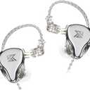 IEM Earbuds, KZ ZAS High Performance in-Ear Earphones (Detachable, Balanced Armature Drivers Dynamic Drivers 7BA+1DD Hybrid Earphones, Noise Isolating, High Accuracy) (Without Mic, White)
