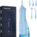TOVENDOR Electric Water Flosser, Cordless Rechargeable Dental Oral Irrigator IPX7 Waterproof 300ML Travel Water Teeth Cleaner with 5 Tips for Braces Care Teeth Gums Cleaning, Home Office Daily Use (Z-light Blue)