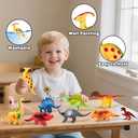 Kimicare Kids Dinosaur Figures Toys, 18 Pcs Plastic Dinosaur Toys for Kids 3-5, STEM Educational Realistic Dinosaurs Figurine Playset for Toddlers, 5 to 7 Inch Dino Toy Birthday Gifts Boys Girls, 18 Pack