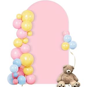 Socomi Pink Wedding Arch Backdrop Cover Spandex 7.2FT Fitted Stretchy Chiara Arches Stand Covers for Birthday Party Bridal Baby Shower Ceremony Banquet Decoration