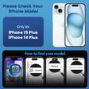 for iPhone 14 Plus & iPhone 15 Plus Case Clear with Screen Protector, Compatible with Magsafe, Anti-Yellowing, Military-Grade Protection, Shockproof Slim Magnetic Phone Case Cover, Clear Blue