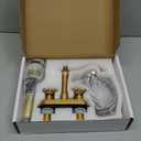GGStudy Antique Brass Bathroom Faucet - 2 Handles, 4 Inches Centerset, RV Vanity With Drain Assembly and Supply Hose