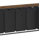 VASAGLE Laundry Hamper, Laundry Basket, Laundry Sorter with 5 Pull-Out and Removable Bags, Shelf, Metal Frame, 5 x 10.6 Gallons (40 L), 56.5 x 13 x 28.4 Inches, Ink Black and Rustic Brown UBLH501B01