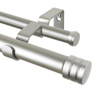 Double Curtain Rod silver, 32"-144" 