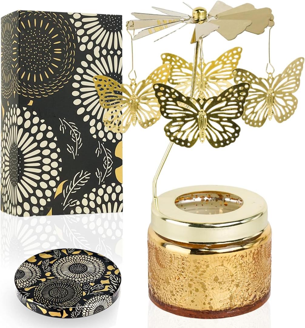 Butterfly Candle Birthday Gifts for Best Friends,Rotating Scented Candles Funny Gifts for Women,Her, Wife,Home Decor,Scented Candle with Gift Box