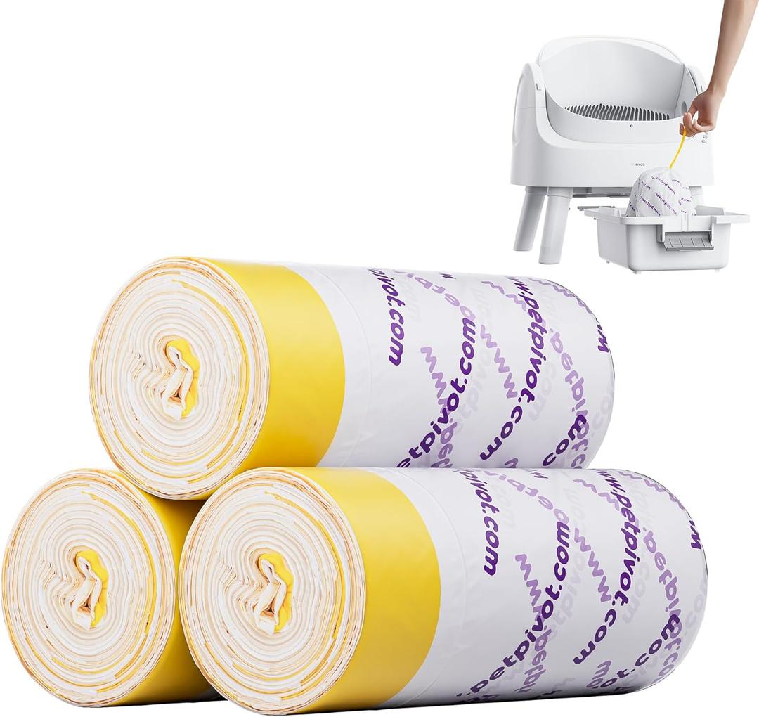 PetPivot Litter Box Liners for AutoScooper 11 Open Top Self Cleaning Litter Box, 3 Rolls 60 pcs
