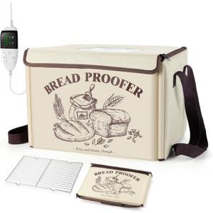 Bread Proofing Box with Temp & Timer Control Foldable Bread Proofer for Dough, Sourdough, Pizza & Yogurt Large Proofing Container for 3D Filament Drying, with NTC Sensor & Bonus Shelf, 11.81"D x 15.75"W x 12.2"H