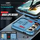 LeYi Compatible for Samsung S24-FE Case: S24FE Case with 2PCS Tempered Glass Screen Protector & Magnetic Metal Ring Stand, Camera Cover & Military-Grade Shockproof para S24 FE Cover, Light Blue (Galaxy S24 FE (6.7''))