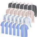 Chumia 25 Pcs Garment Bags for Hanging Clothes Storage, 24 x 32 Inch Clear Plastic Clothes Covers Dust Proof Suit Cover Dress Garment Bags with Full Zipper for Travel Closet Adult