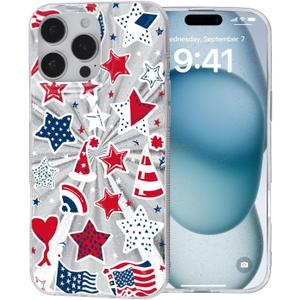 Beautiful Stars for iPhone 16 Pro Max Case, Aurora Refraction Shockproof Cover, Nano-Gradient Light Effect, 0.02 inch Slim TPU, Gliter/Bling/Anti-Yellowing Apple Phone Case for Women Girl Girly