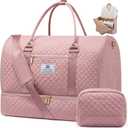 LOVEVOOK Convertible Garment Bag for Women with Shoe Pouch, Carry On Travel Duffel Bag with Toiletry Bag, 2 in 1 Hanging Suitcase Suit Bag, Waterproof Weekender Bag for Business Trip, Wedding, Pink