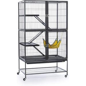 Prevue Pet Products 485 Feisty Ferret Home with Stand, Black Hammertone