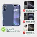 Ktele Magnetic for iPhone 16 Case [Compatible with Magsafe] [Premium Silicone Satin-Smooth Touch] Slim Shockproof Anti-Scratch Microfiber Lining Case, 6.1 inch, Navy Blue
