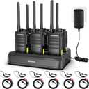 BAOFENG VBT-888S Plus Upgrade Long Range Two-Way Radios, Rechargeable Walkie Talkies for Adults, 2 Way Radio with Earpiece, 6-Way Charger 1500 mAh Typc-C Charging for School,Church,Warehouse(6 Pack)