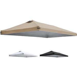 10x20 Canopy Replacement Top Cover with Air Vents for ez up Pop up Canopy Gazebo Tent, with Adjustable Strap, Waterproof & Anti-UV for Outdoor Shade (Top Only, Frame Not Included) (Tan)