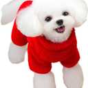 Tangpan Dog Fuzzy Velvet Pajamas, Plush Onesie Soft Dog Winter Clothes for Small Dogs, Pet Puppy Jumpsuit, Doggy Apparel Red Large