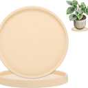 2-Pack Plant Saucers, 7.3 Inch ID Anti-Rot Root Ceramic Flower Pot Plant Saucers for Indoor/Outdoor, Round Flowerpot Drip Tray [7.9 Inch OD, Unglazed]