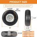 4.10/3.50-4 Tire and Dolly Wheel Flat Free - Solid Rubber Hand Truck Wheels 5/8" Axle - Gorilla Cart Tires Replacement for Garden, Wagon, Yard and Wheelbarrow (10 Inch 4 Pack)