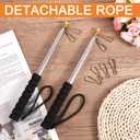 lasuroa 2pcs 9.84ft Telescopic Handheld Flagpoles with Clips, Stainless Steel Telescopic Banner Pole Portable Tour Guide Flag Pole Pointer Stick for Teacher (Black)