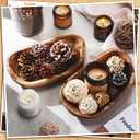 2 Pcs Wooden Dough Bowls for Decor Oblong Decorative Bowl Home Decor Fruit Vessel for Kitchen Counter Rustic Carved Serving Container Long Wooden Bread Tray for Dining Room Table(10 x 6 x 2 Inch)
