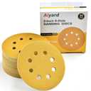 5-Inch 8-Hole Hook and Loop Sanding Discs 80-Grit Random Orbit Sandpaper, 50-Pack