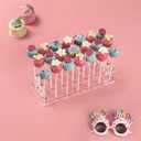 ANDGOO 2-Pack Cake Pop Stand, 21 Holes Lollipop Holder Clear Acrylic Cake Pop Display Stand for Weddings Birthday Parties Candy Decorative Graduation