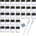100PCS 1ML 1/4 Dram Mini Clear Glass Essential Oils Sample Bottles with Black Caps for Essential Oils,Chemistry Lab Chemicals, Perfumes. 2x 1ML plastic droppers