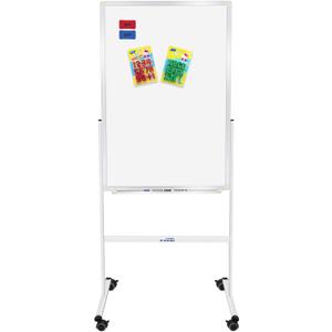 H-Qprobd 24"x36" Dry Erase Board with Stand - Adjustable Height Double Side Mobile Magnetic Rolling Whiteboard on Wheels for Home, Office & School